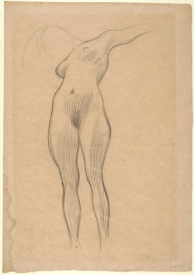 Schwebende Frau mit ausgestrecktem Arm (Studie für Medizin), 1900-1901 von Gustav Klimt